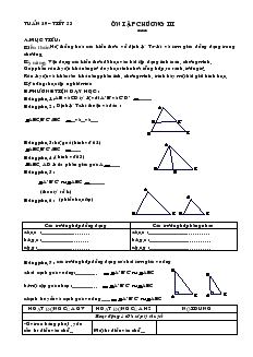 Giáo án Hình học 8 Tuần 29 Tiết 53 Ôn tập chương III