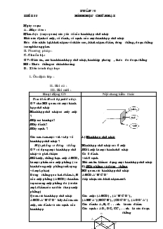 Giáo án Hình học 8 Tuần 30 Tiết 55 Hình hộp chữ nhật