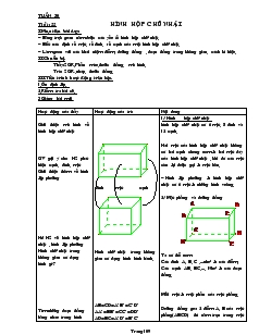 Giáo án Hình học 8 Tuần 30 Tiết 55 Hình hộp chữ nhật