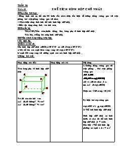 Giáo án Hình học 8 Tuần 31 Tiết 57 Thể tích hình hộp chữ nhật
