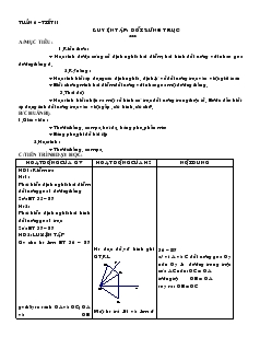 Giáo án Hình học 8 Tuần 6 Tiết 11 Luyện tập đối xứng trục