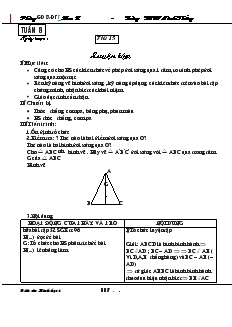 Giáo án Hình học 8 Tuần 8 Trường THCS Ninh Thắng