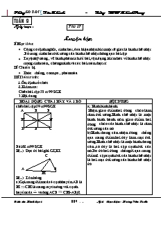 Giáo án Hình học 8 Tuần 9 Tiết 17 Luyện tập Trường THCS Khánh Trung