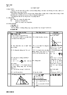 Giáo án Hình học lớp 8 năm học 2005- 2006 Tiết 19 Luyện Tập
