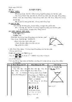 Giáo án Hình học lớp 8 năm học 2005- 2006 Tiết 47 Luyện tập 1