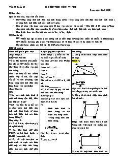 Giáo án Hình học lớp 8 năm học 2007- 2008 Tiết 33 Tuần 19 Diện tích hình thang