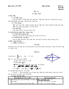 Giáo án Hình học lớp 8 năm học 2011- 2012 Tiết 35 Luyện Tập