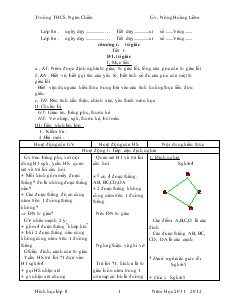 Giáo án Hinh học lớp 8 Năm Học 2011 - 2012 Trường THCS Ngán Chiên
