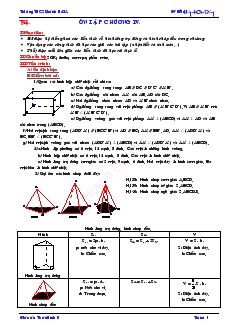 Giáo án Hình học lớp 8 Ôn tập chương IV