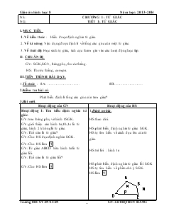 Giáo án Hình học lớp 8 - Tiết 1 đến tiết 8