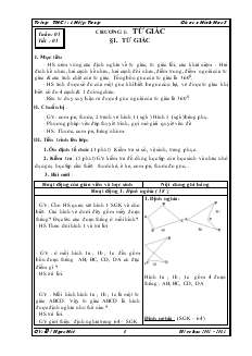Giáo án Hình học lớp 8 - Trường THCS xó Hiệp Tùng - Tuần 1 - Tiết 1, 2