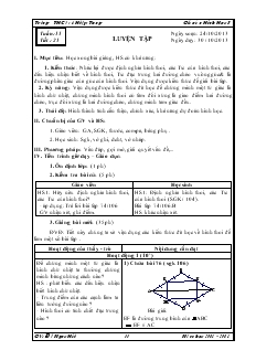 Giáo án Hình học lớp 8 - Trường THCS xó Hiệp Tùng - Tuần 11 - Tiết 21, 22