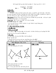 Giáo án Hình Học lớp 8 từ tiết 1 đến tiết 15 năm học 2012 – 2013