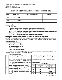 Giáo án Hình học lớp 8 Tuần 35  Tiết 68 Diện tích xung quanh của hình chóp đều