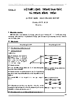 Giáo án hinh hoc10 Trường THPT Dân tộc nội trú Yên Bái chương II Hệ thức lượng trong tam giác và trong đường tròn