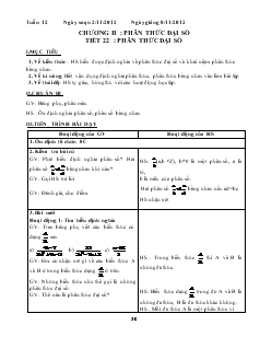 Giáo án môn Đại số lớp 8 - Tiết 22 đến tiết 38