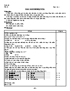 Giáo án môn Đại số lớp 8 - Tiết 40: Trả bài thi học kì 1