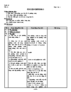 Giáo án môn Đại số lớp 8 - Tiết 54: Ôn tập chương 3