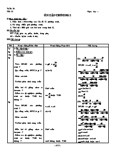 Giáo án môn Đại số lớp 8 - Tiết 55: Ôn tập chương 3