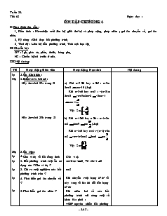 Giáo án môn Đại số lớp 8 - Tiết 65: Ôn tập chương 4