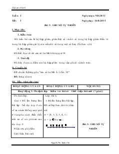 Giáo án môn Đại số lớp 8 - Tuần 1 - Tiết 3 - Bài 3: Ghi số tự nhiên