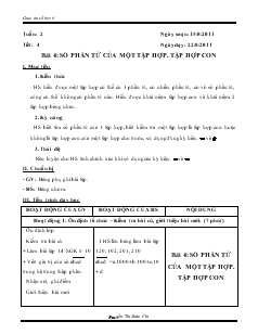 Giáo án môn Đại số lớp 8 - Tuần 2 - Tiết 4 - Bài 4: Số phần tử của một tập hợp. tập hợp con