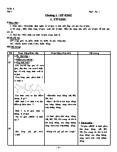 Giáo án môn Hình học lớp 8 - Tiết 1: Tứ giác