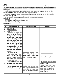 Giáo án môn Hình học lớp 8 - Tiết 18: Đường thẳng song song với một đường thẳng cho trước