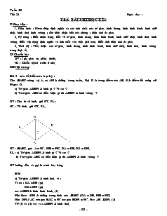 Giáo án môn Hình học lớp 8 - Tiết 32: Trả bài thi học kì 1