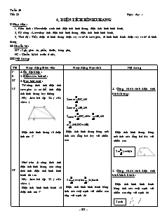 Giáo án môn Hình học lớp 8 - Tiết 33: Diện tích hình thang