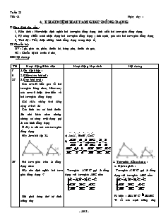 Giáo án môn Hình học lớp 8 - Tiết 42: Khái niệm hai tam giác đồng dạng