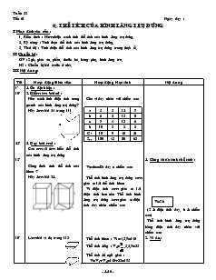 Giáo án môn Hình học lớp 8 - Tiết 61: Thể tích của hình lăng trụ đứng