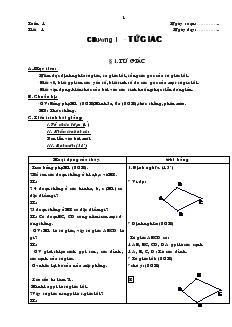 Giáo án môn Hình học lớp 8