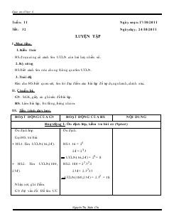 Giáo án môn Số học lớp 6 - Tuần 11 - Tiết 32: Luyện tập