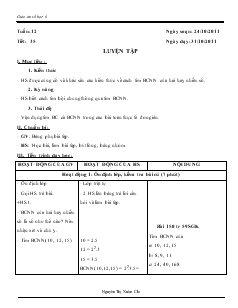 Giáo án môn Số học lớp 6 - Tuần 12 - Tiết 35: Luyện tập