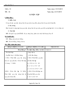 Giáo án môn Số học lớp 6 - Tuần 15 - Tiết 46: Luyện tập