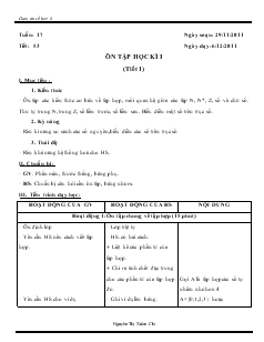 Giáo án môn Số học lớp 6 - Tuần 17 - Tiết 53: Ôn tập học kì I