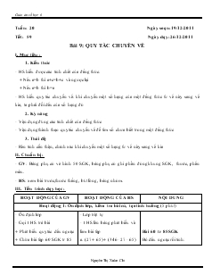 Giáo án môn Số học lớp 6 - Tuần 20 - Tiết 59 - Bài 9: Quy tắc chuyển vế