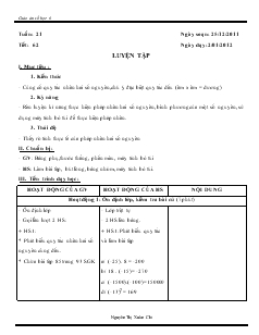 Giáo án môn Số học lớp 6 - Tuần 21 - Tiết 62: Luyện tập