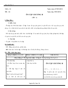 Giáo án môn Số học lớp 6 - Tuần 22 - Tiết 66: Ôn tập chương II