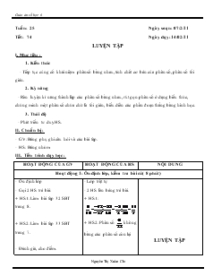 Giáo án môn Số học lớp 6 - Tuần 25 - Tiết 74: Luyện tập