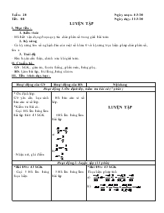 Giáo án môn Số học lớp 6 - Tuần 28 - Tiết 88: Luyện tập