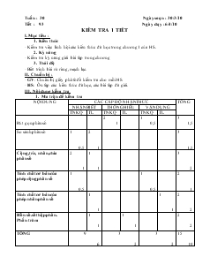 Giáo án môn Số học lớp 6 - Tuần 30 - Tiết 93: Kiểm tra 1 tiết