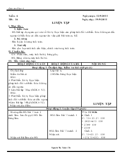 Giáo án môn Số học lớp 6 - Tuần 6 - Tiết 16: Luyện tập