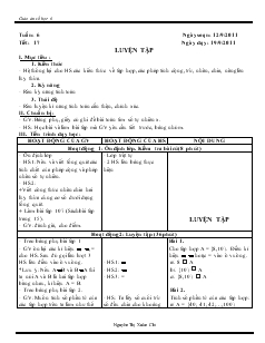 Giáo án môn Số học lớp 6 - Tuần 6 - Tiết 17: Luyện tập