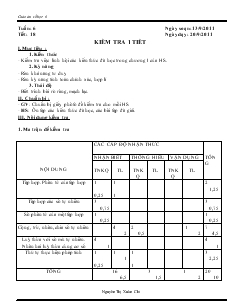 Giáo án môn Số học lớp 6 - Tuần 6 -  Tiết 18: Kiểm tra 1 tiết