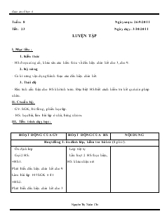 Giáo án môn Số học lớp 6 - Tuần 8 - Tiết 23: Luyện tập