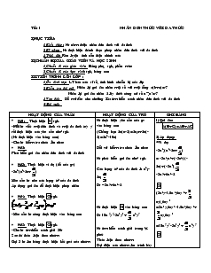 Giáo án môn Toán học 8 - Tiết 1, 2, 3