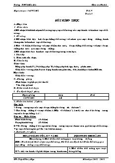 Giáo án môn Toán học 8 - Tiết 9 đến tiết 13