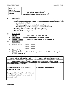 Giáo án Số học 6  Chương III Phân Số